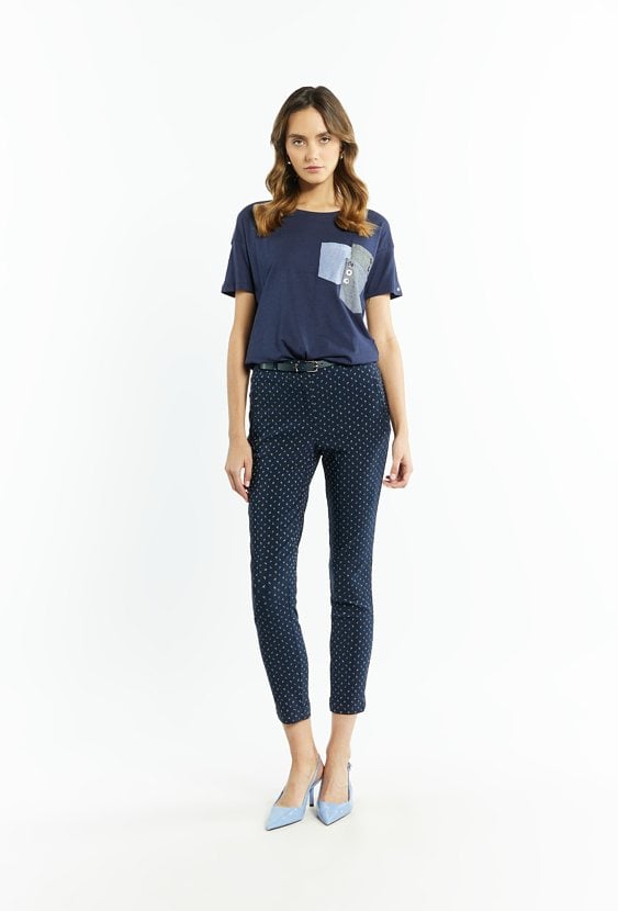 Spodnie damskie z paskiem