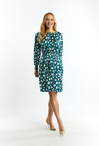 Wzorzysta sukienka ze ściągaczem