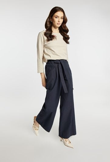 Eleganckie spodnie z wiązanie