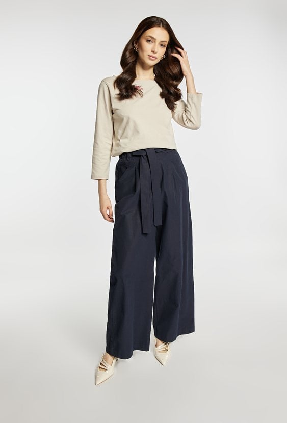 Eleganckie spodnie z wiązanie