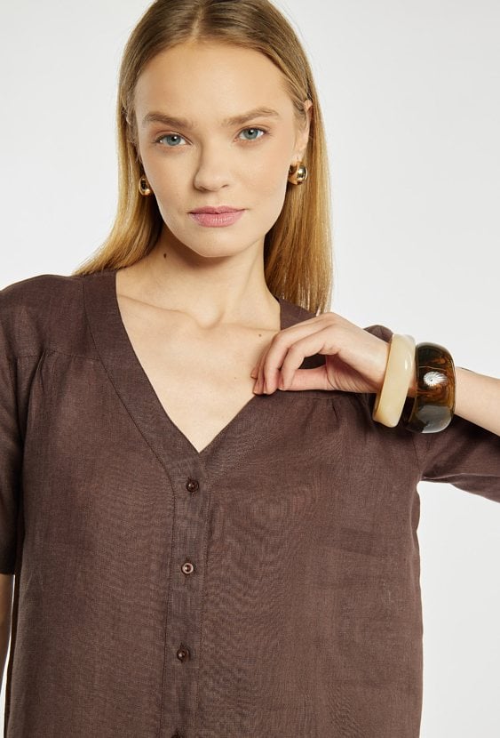 Lnianana bluzka damska