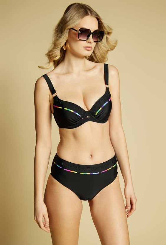 Majtki kąpielowe z kolorowym akcentem