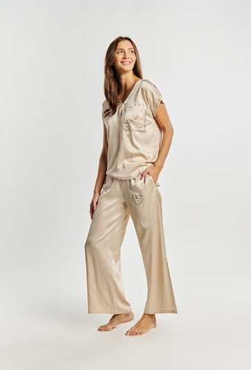 Satynowe spodnie od piżamy