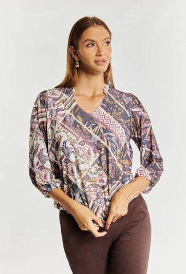 Wzorzysta bluzka damska