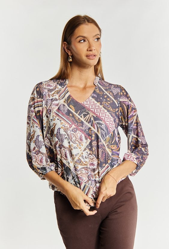 Wzorzysta bluzka damska