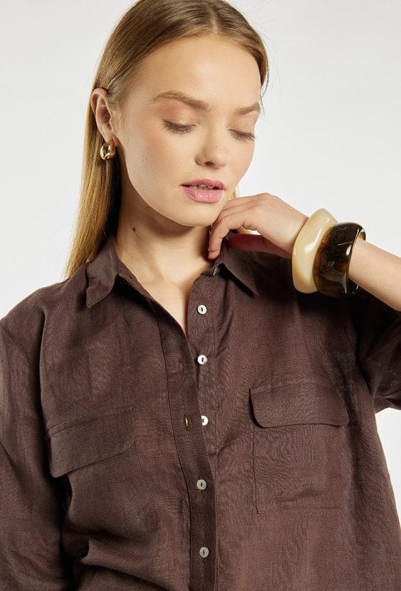 Lniana koszula damska