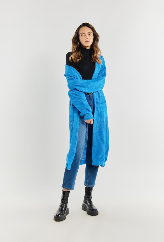 Dłuższy kardigan damski