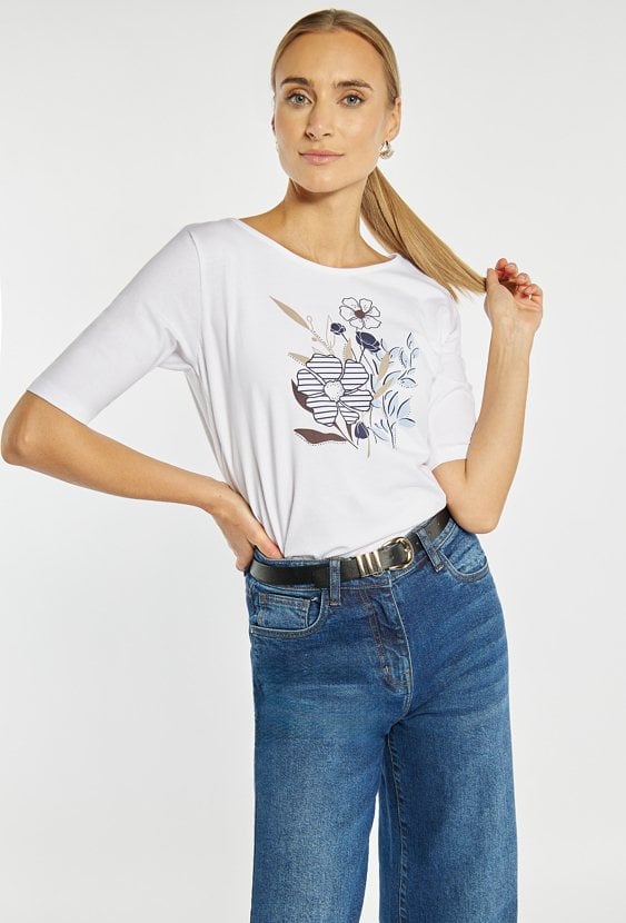 T-shirt damski z wzorem