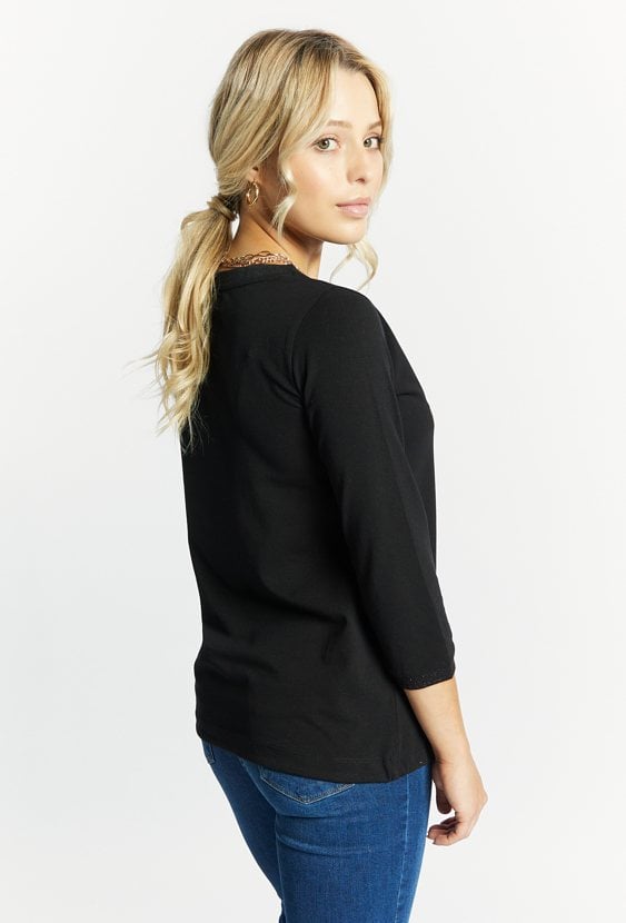 T-shirt damski ze ściągaczem