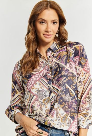 Wzorzysta koszula damska