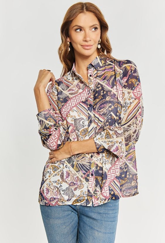 Wzorzysta koszula damska