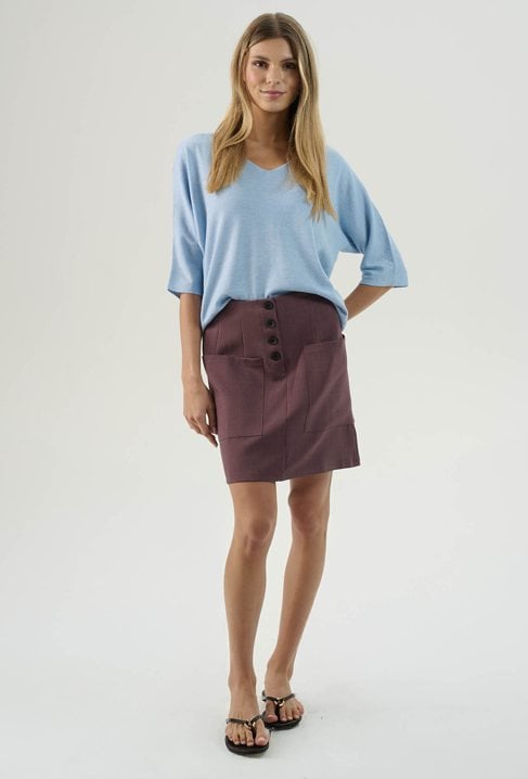 Lekki beżowy sweter z domieszką wełny