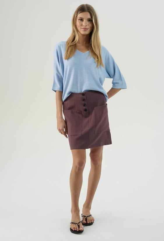 Lekki beżowy sweter z domieszką wełny