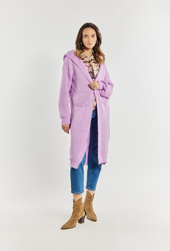 Dłuższy kardigan damski