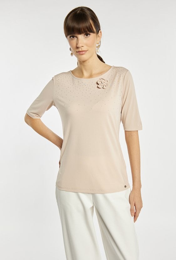 T-shirt z kwiatem 3D