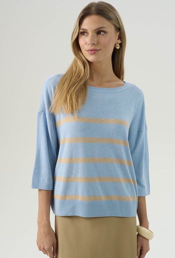 Sweter w paski z domieszką wełny