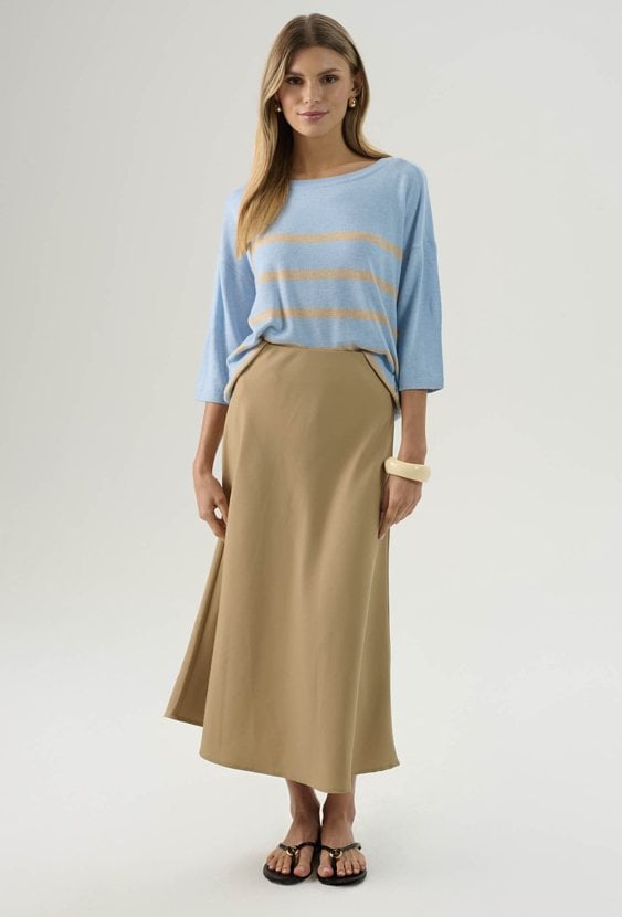 Sweter w paski z domieszką wełny