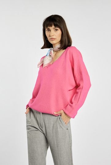 Luźny sweter z wiskozą