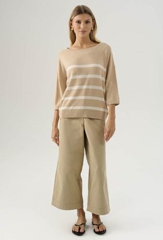 Sweter w paski z domieszką wełny