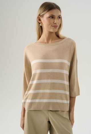 Sweter w paski z domieszką wełny