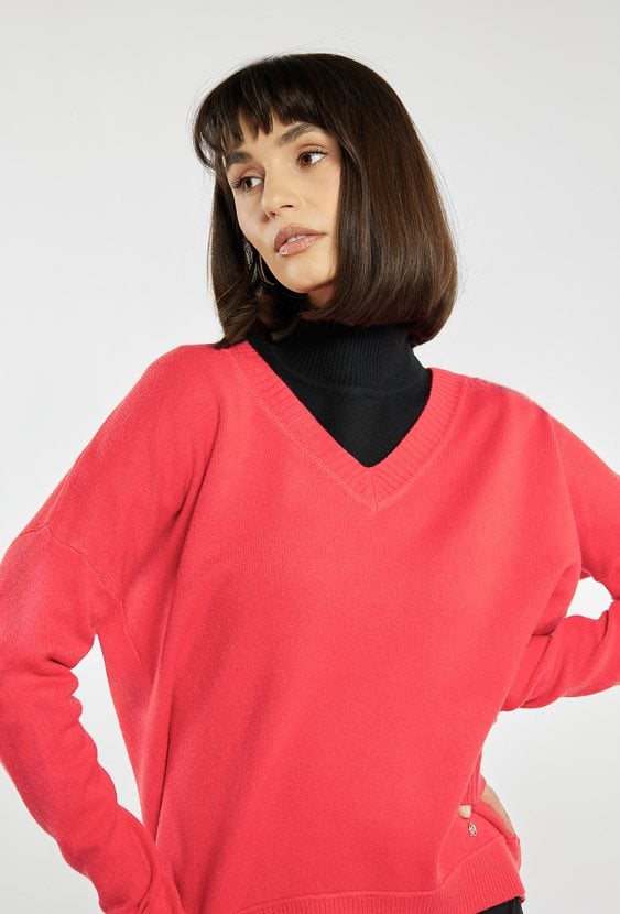 Luźny sweter z wiskozą