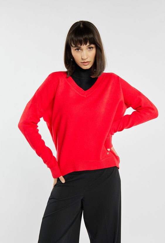 Luźny sweter z wiskozą