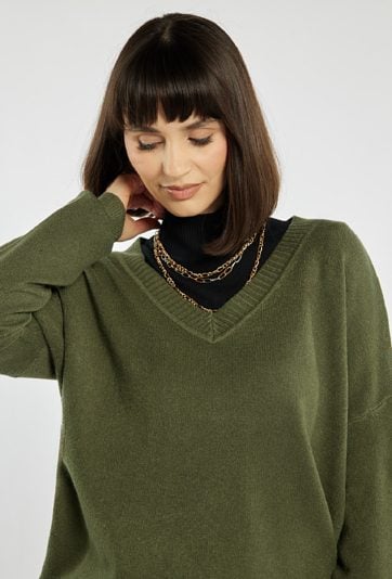 Luźny sweter z wiskozą