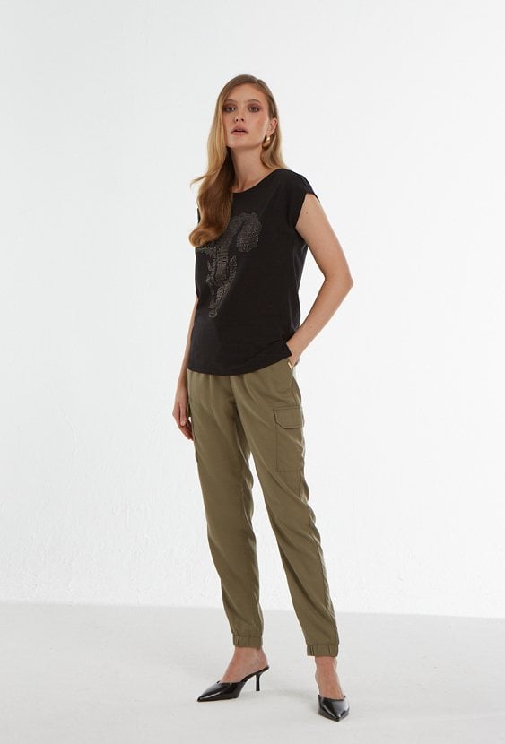 Spodnie typu cargo z lyocellu