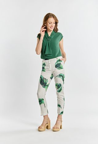 Spodnie garniturowe z domieszką lnu