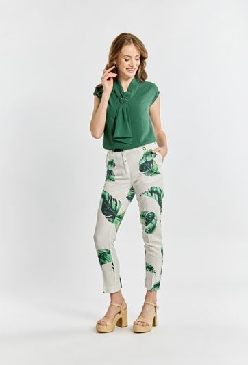 Spodnie garniturowe z domieszką lnu