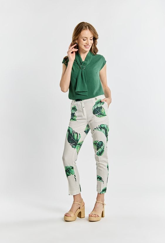 Spodnie garniturowe z domieszką lnu