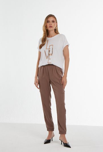 Spodnie typu cargo z lyocellu