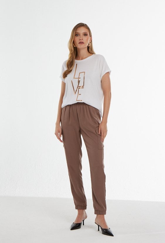 Spodnie typu cargo z lyocellu