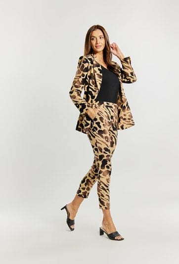 Spodnie garniturowe z domieszką lnu