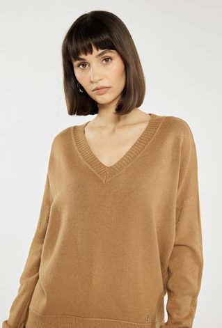 Luźny sweter z wiskozą