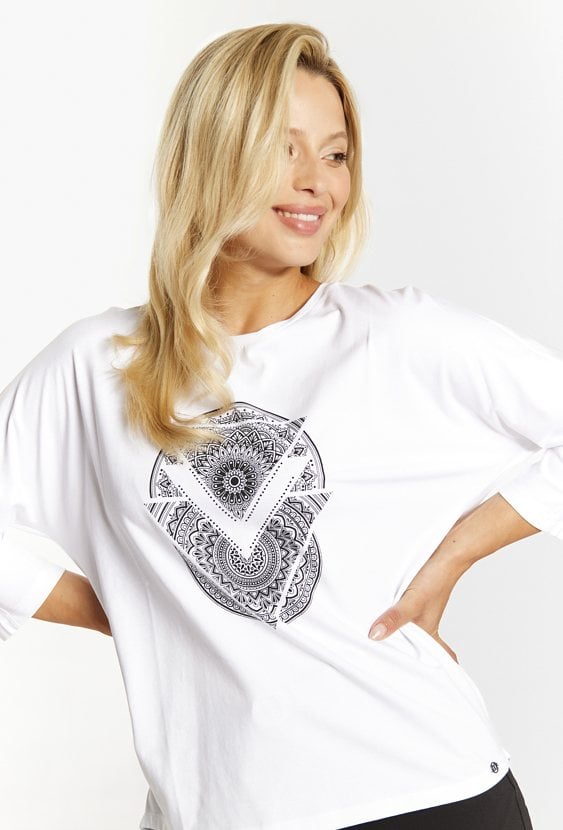 Dzianinowy T-shirt damski