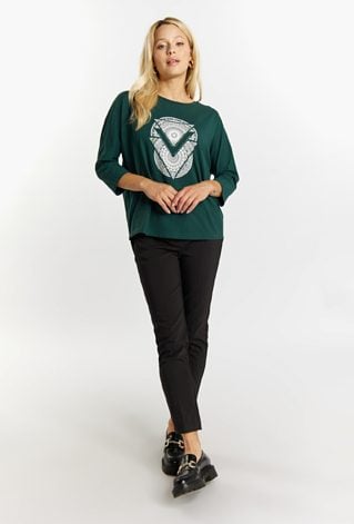 Dzianinowy T-shirt damski