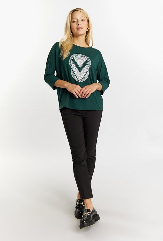 Dzianinowy T-shirt damski