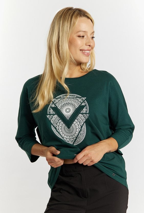 Dzianinowy T-shirt damski