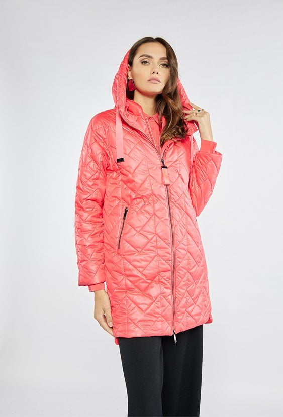 Pikowany płaszcz damski