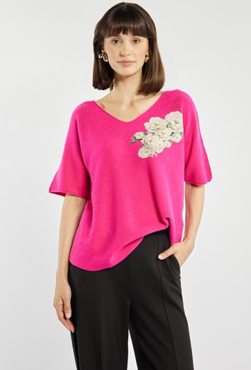Sweter z kwiatowym nadrukiem