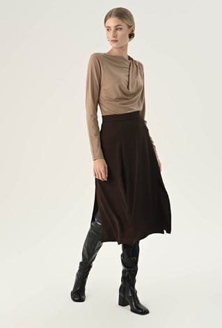 Spódnica midi z rozcięciami