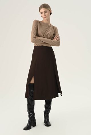 Spódnica midi z rozcięciami