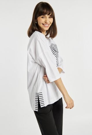 T-shirt damski z bawełny