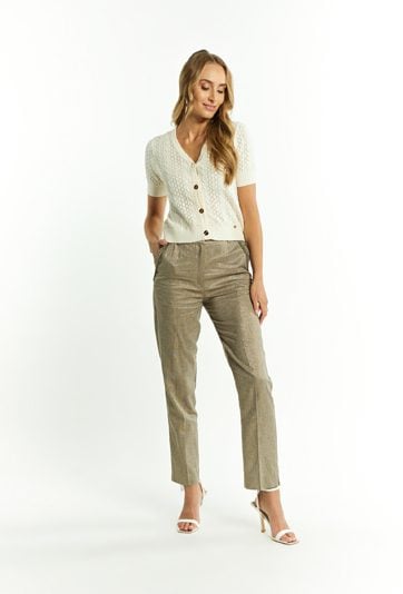 Eleganckie lniane spodnie garniturowe