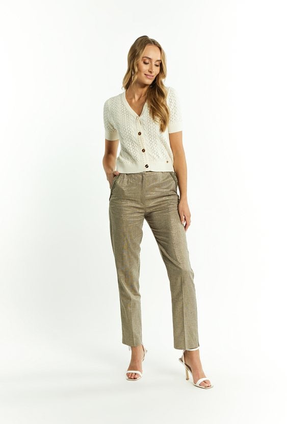 Eleganckie lniane spodnie garniturowe