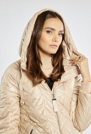 Pikowany płaszcz damski