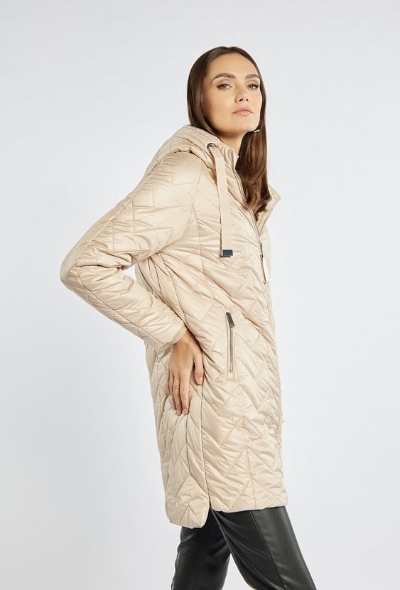 Pikowany płaszcz damski