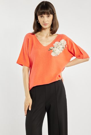 Sweter z kwiatowym nadrukiem