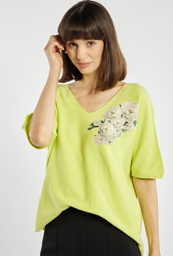 Sweter z kwiatowym nadrukiem